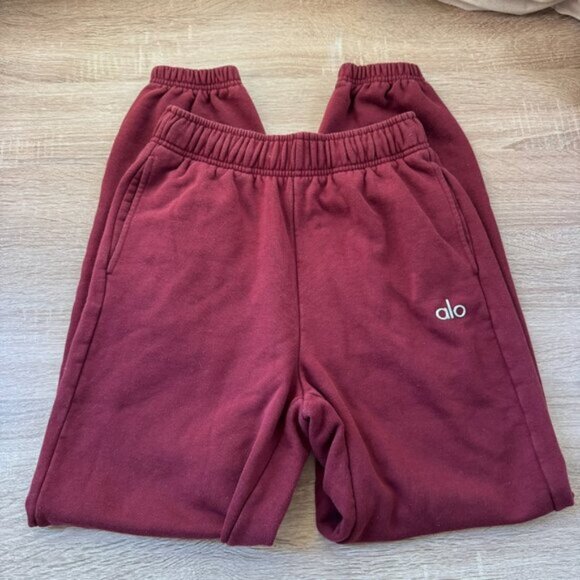 Alo Accolade Sweatpants Joggers in Berry Red Burgundy - Picture 4 of 5